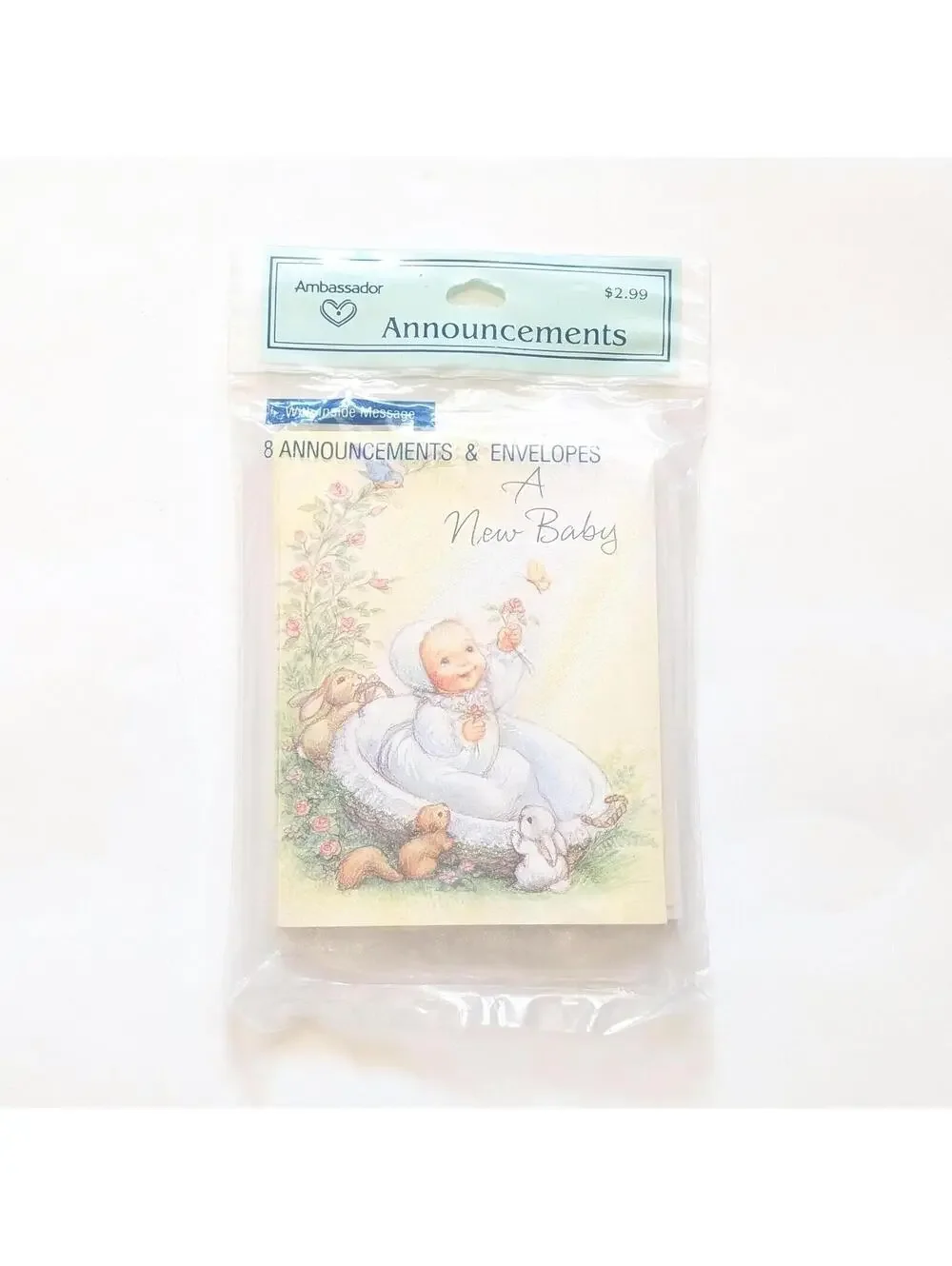 Vintage Hallmark Baby Announcement Cards with Envelopes